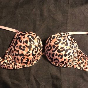Pink Leopard Print Bra
